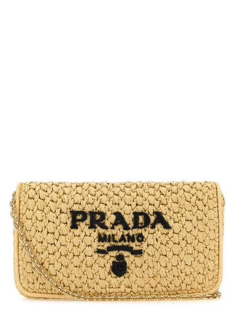 Prada Women Raffia Crossbody Bag