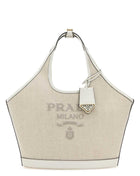 Prada Women Sand Canvas Handbag