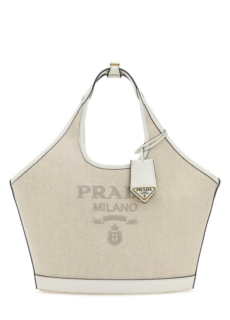 Prada Women Sand Canvas Handbag