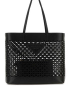 Prada Women Black Leather Shopping Bag