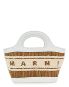 Marni Women Two-Tone Raffia And Leather Micro Tropicalia Summer Handbag Handbags / Shoulder Bags Luosophy