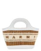 Marni Women Two-Tone Raffia And Leather Micro Tropicalia Summer Handbag