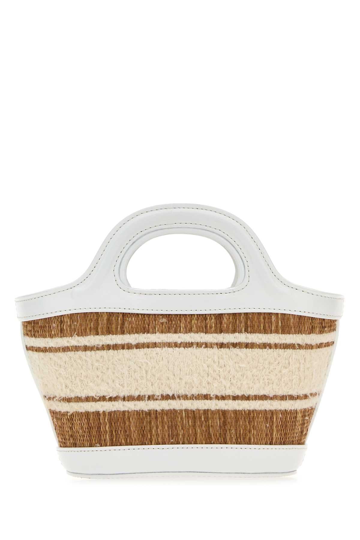 Marni Women Two-Tone Raffia And Leather Micro Tropicalia Summer Handbag Handbags / Shoulder Bags Luosophy