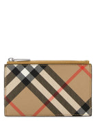 Burberry Men Printed Canvas Check Card Holder