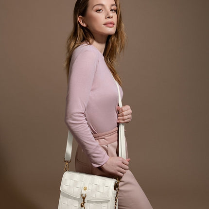 Daisy White Vegan Shoulder & Crossbody Bag