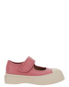 Marni Women 'Mary Jane' Pink Sandals With Touch-Strap Closure And Logo Patch On The Rear In Leather Woman