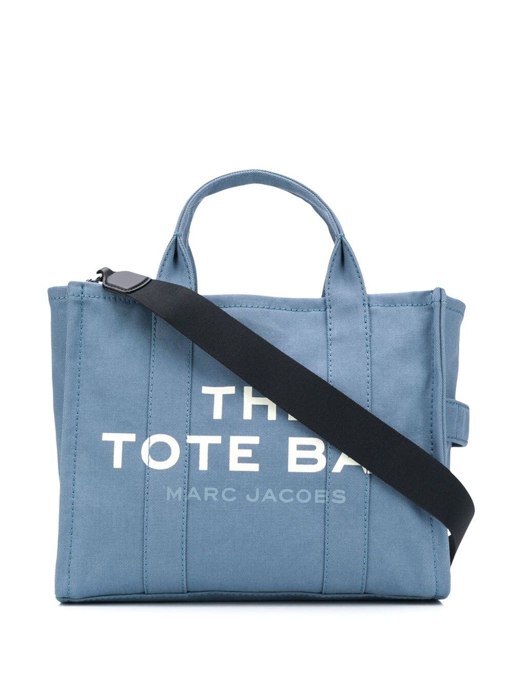 Marc Jacobs Women Shopper Tote 'The Traveller' In Blue Canvas With Logo Print