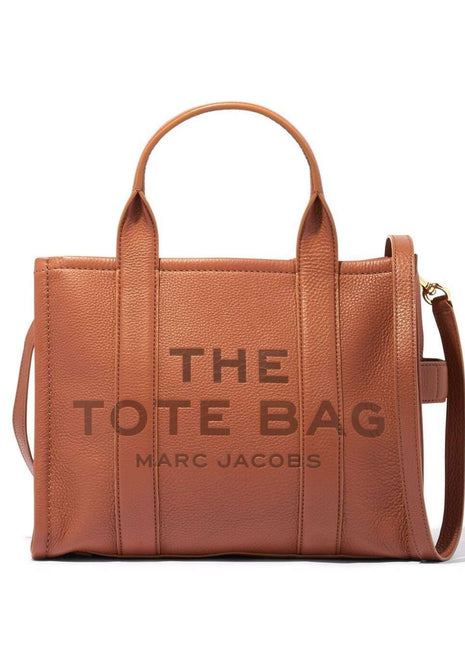 Marc Jacobs Women 'The Tote Bag Medium' Brown Shoulder Bag With Logo In Grainy Leather Woman Marc Jacobs