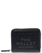 Marc Jacobs Women Wallet 'The Mini' With Engraved Logo On Front In Black Pebbled Leather For Women