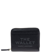Marc Jacobs Women Wallet 'The Mini' With Engraved Logo On Front In Black Pebbled Leather For Women