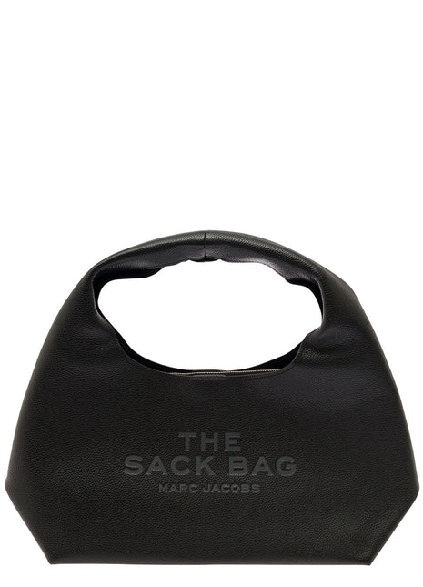 Marc Jacobs Women Shoulder Bag 'The Sack' With Logo Embossed In Black Pebbled Leather For Women