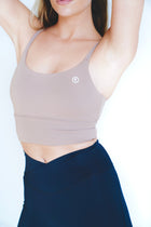 I Am Confident Beige Cropped Tank