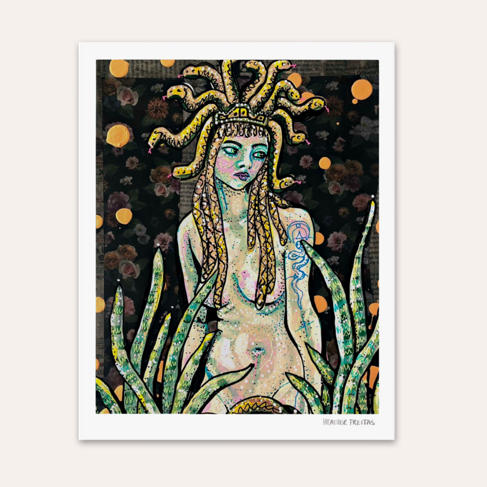 Medusa & The Sea Snake Hand Signed Fine Art Print
