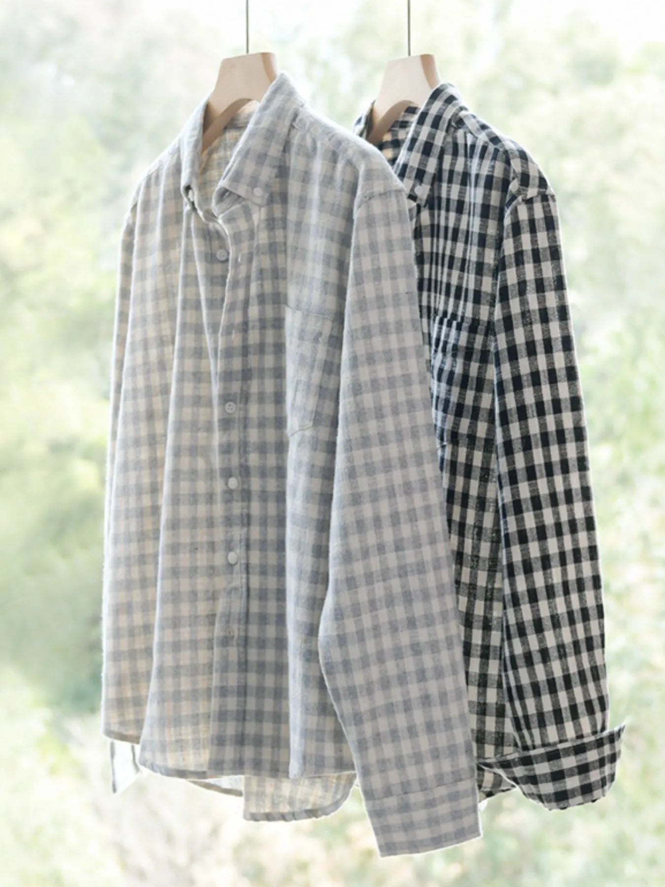 Gingham Check Button-Up Trendsi