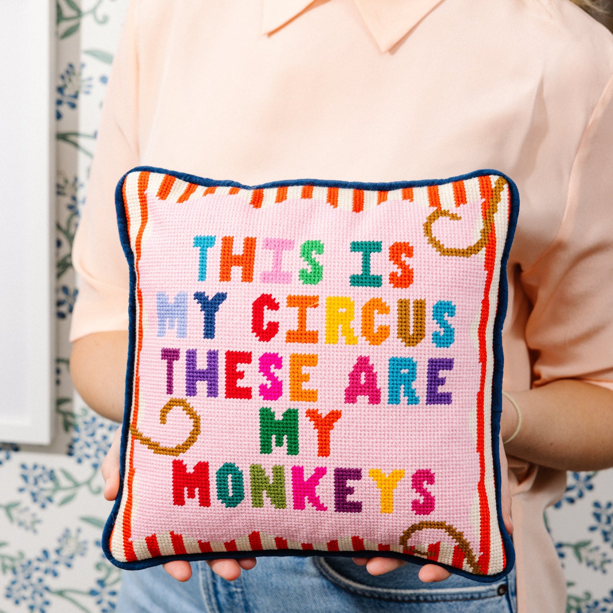 My Circus Needlepoint Pillow Needlepoint Furbish Studio