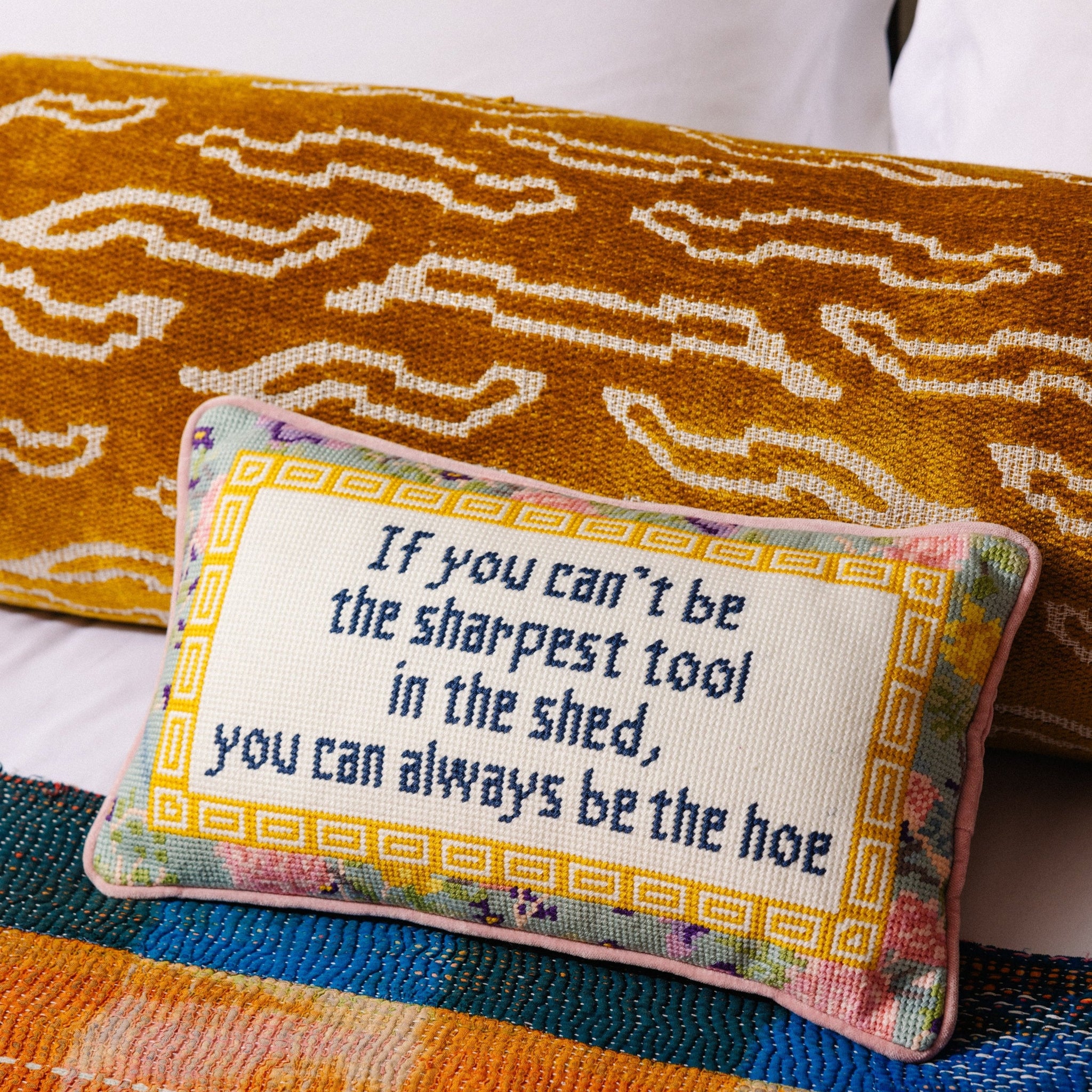 Sharpest Tool Needlepoint Pillow Needlepoint Furbish Studio