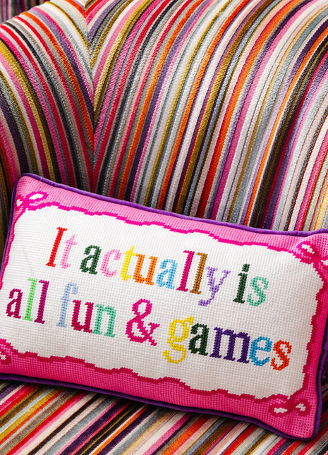 Fun And Games Needlepoint Pillow Needlepoint Furbish Studio