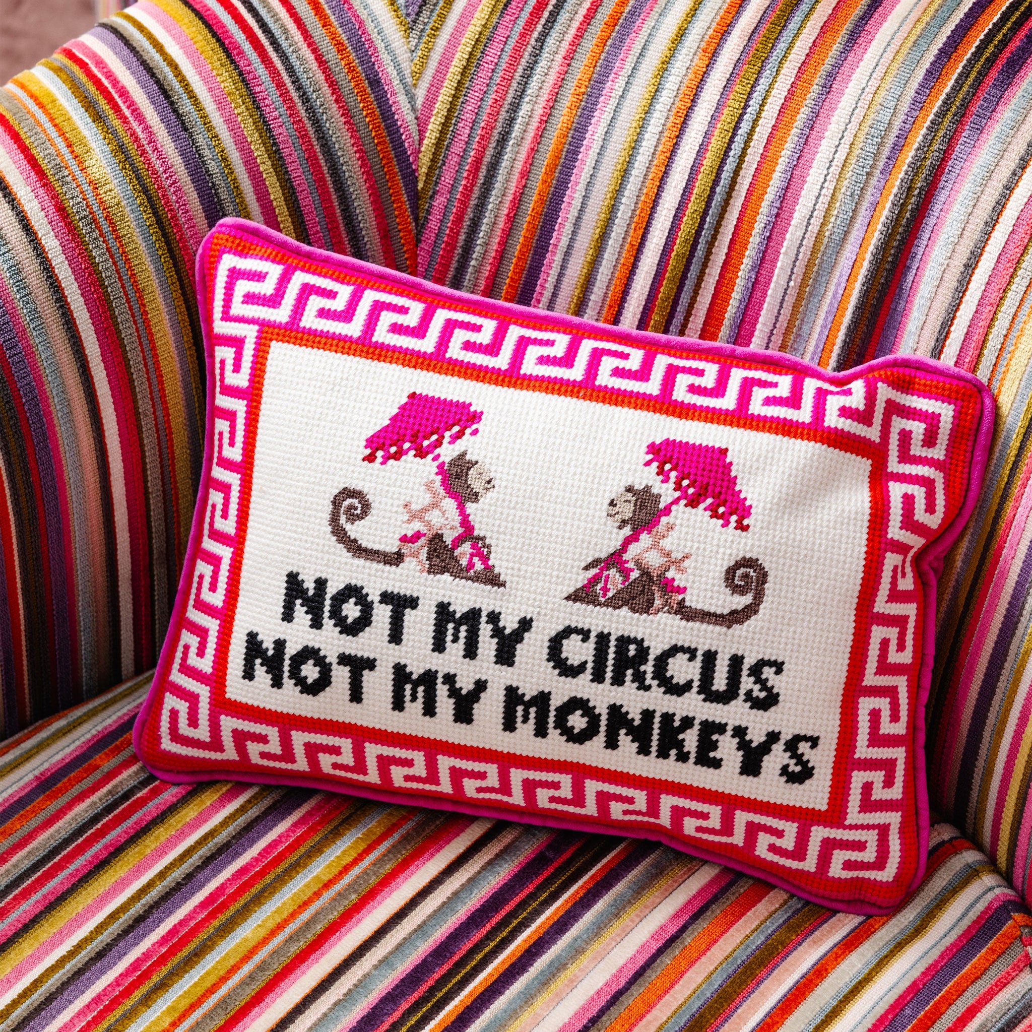 Not My Circus Needlepoint Pillow Needlepoint Furbish Studio