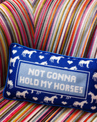 Hold My Horses Needlepoint Pillow Needlepoint Furbish Studio