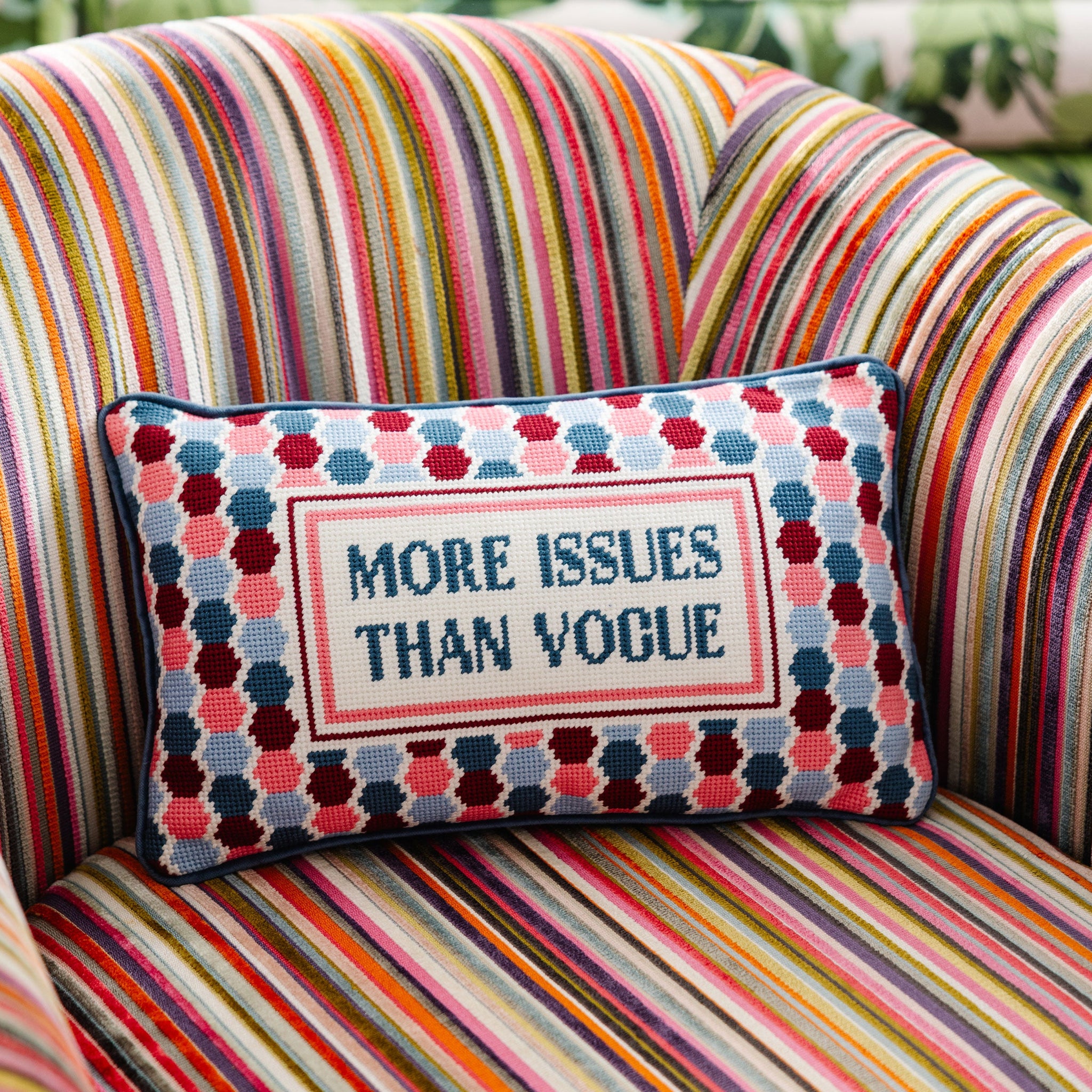 More Issues Needlepoint Pillow Needlepoint Furbish Studio