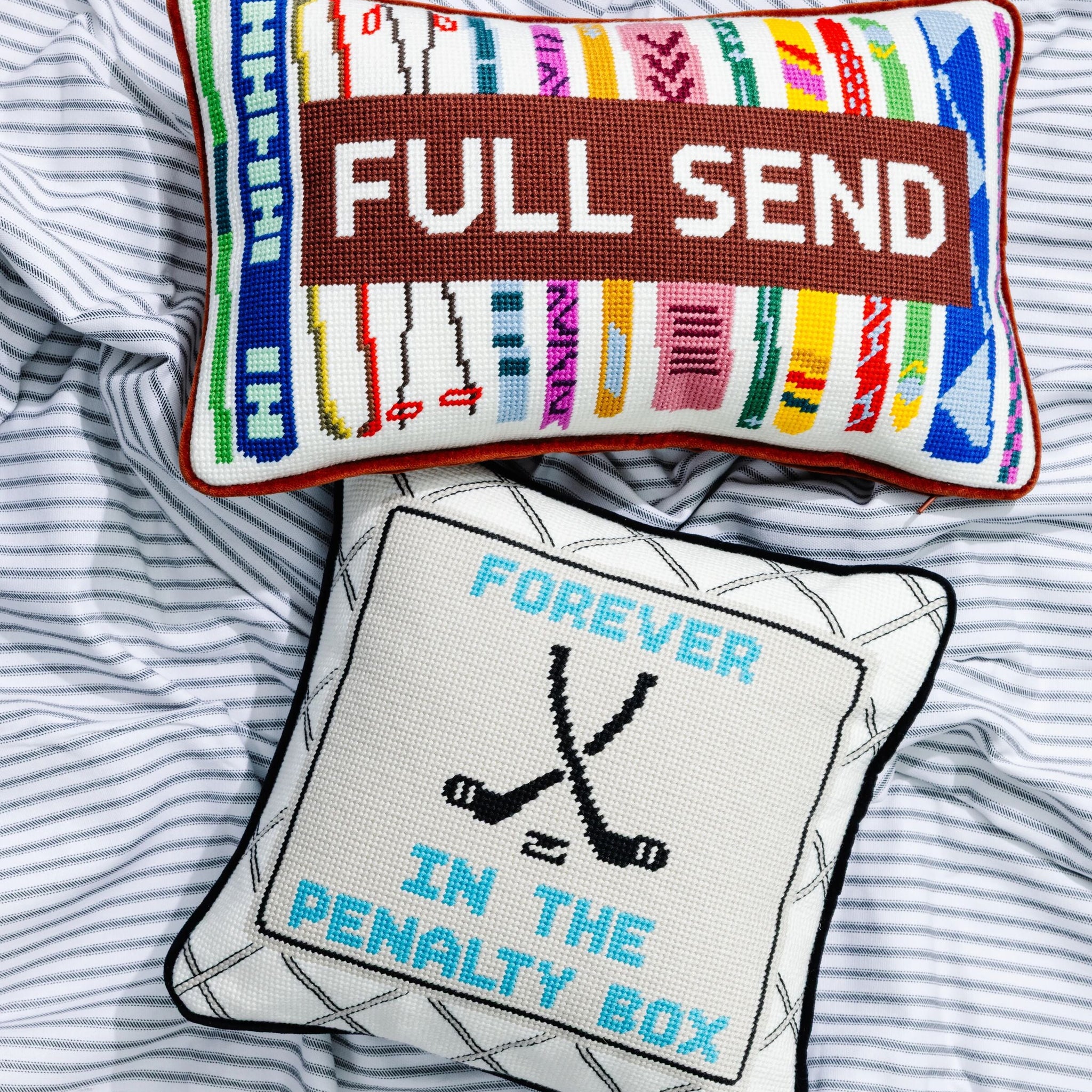 Penalty Box Needlepoint Pillow