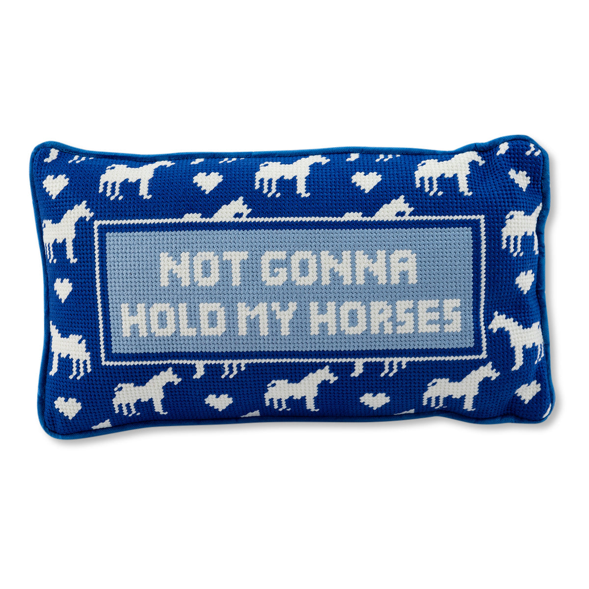 Hold My Horses Needlepoint Pillow Needlepoint Furbish Studio