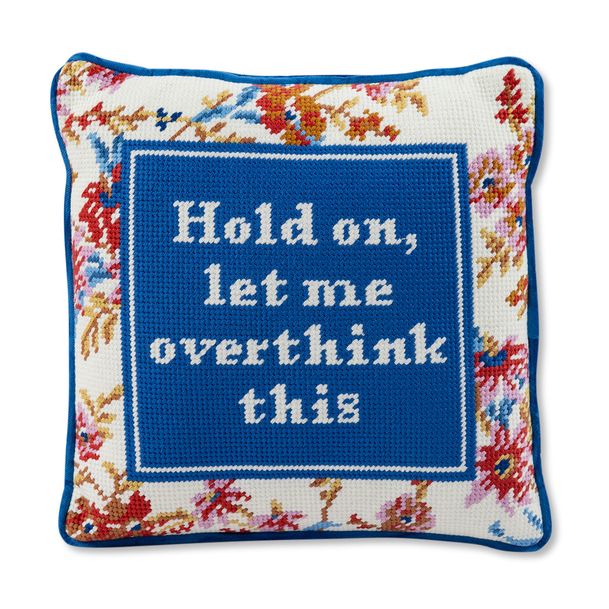 Overthink Needlepoint Pillow Needlepoint Furbish Studio