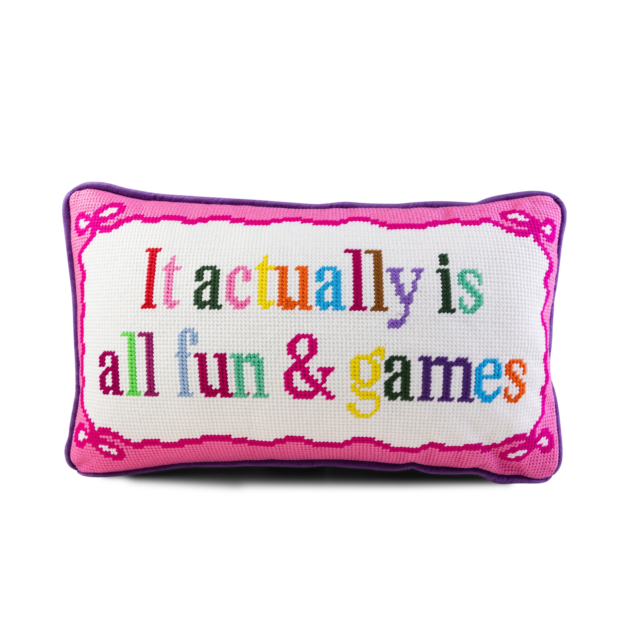 Fun And Games Needlepoint Pillow Needlepoint Furbish Studio
