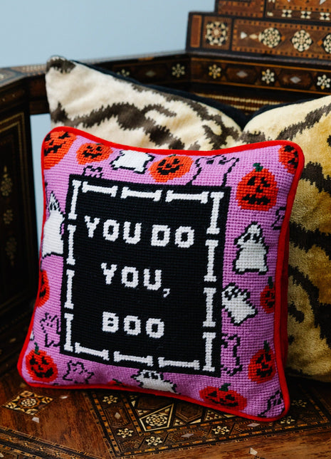 Boo Needlepoint Pillow