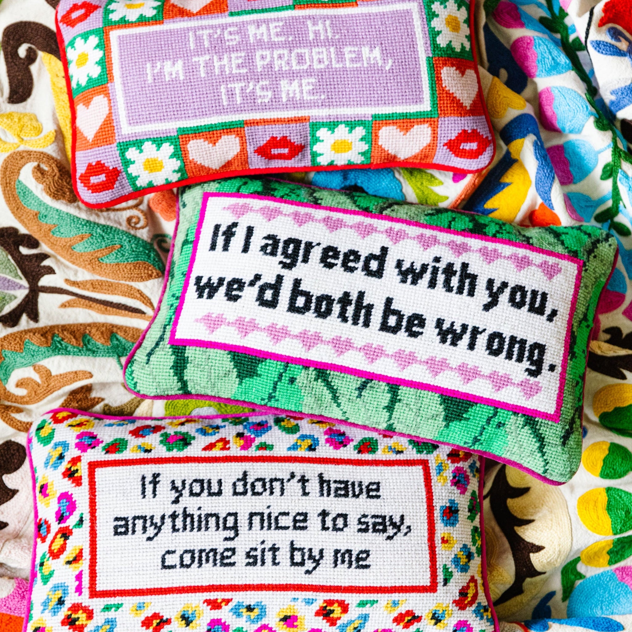 It's Me Needlepoint Pillow