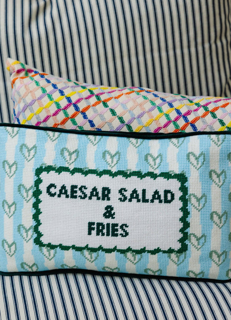 Girl Dinner Needlepoint Pillow