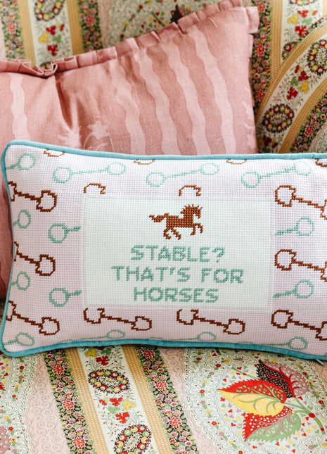 Stable Needlepoint Pillow