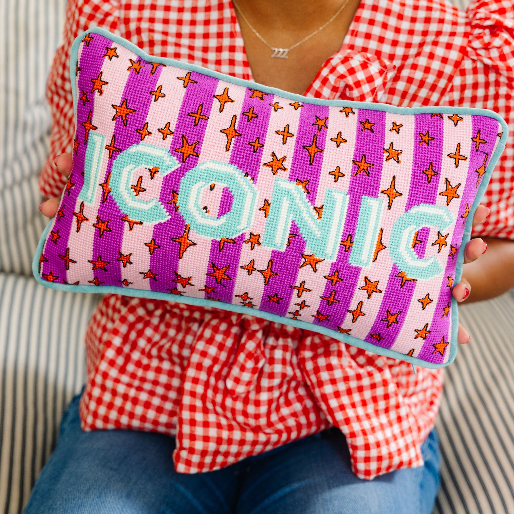 Iconic Needlepoint Pillow