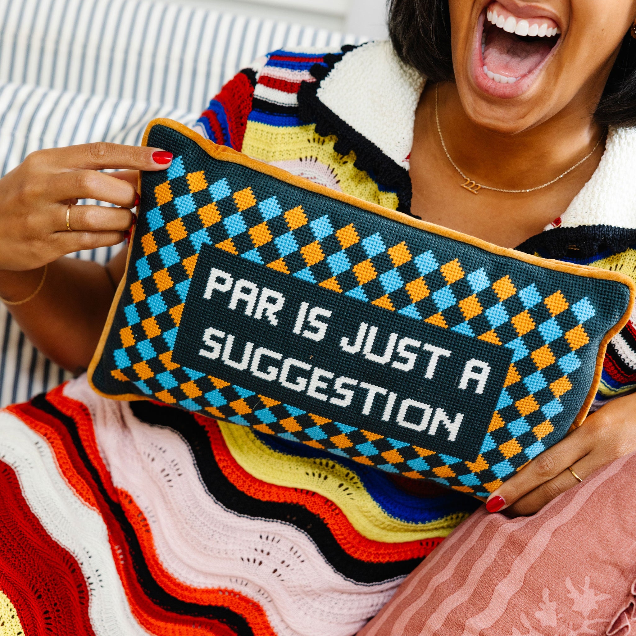 Par Is A Suggestion Needlepoint Pillow