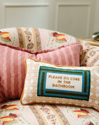 Bathroom Etiquette Needlepoint Pillow Needlepoint Furbish Studio
