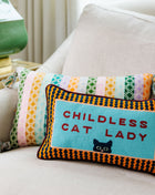 Childless Cat Lady Needlepoint Pillow