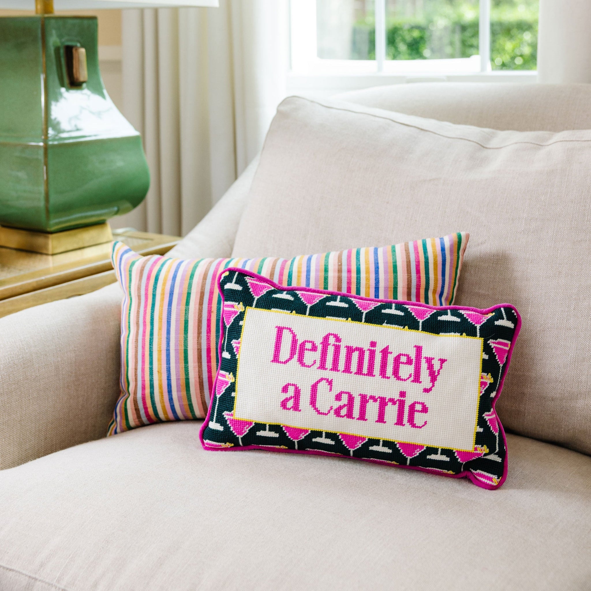 Carrie Needlepoint Pillow Needlepoint Furbish Studio