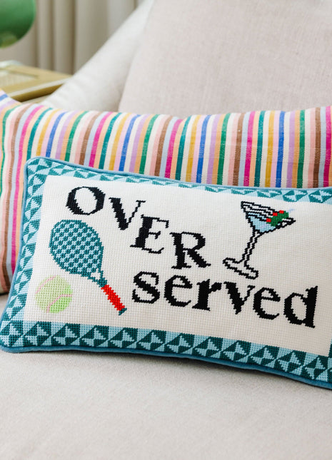 Overserved Needlepoint Pillow Needlepoint Furbish Studio
