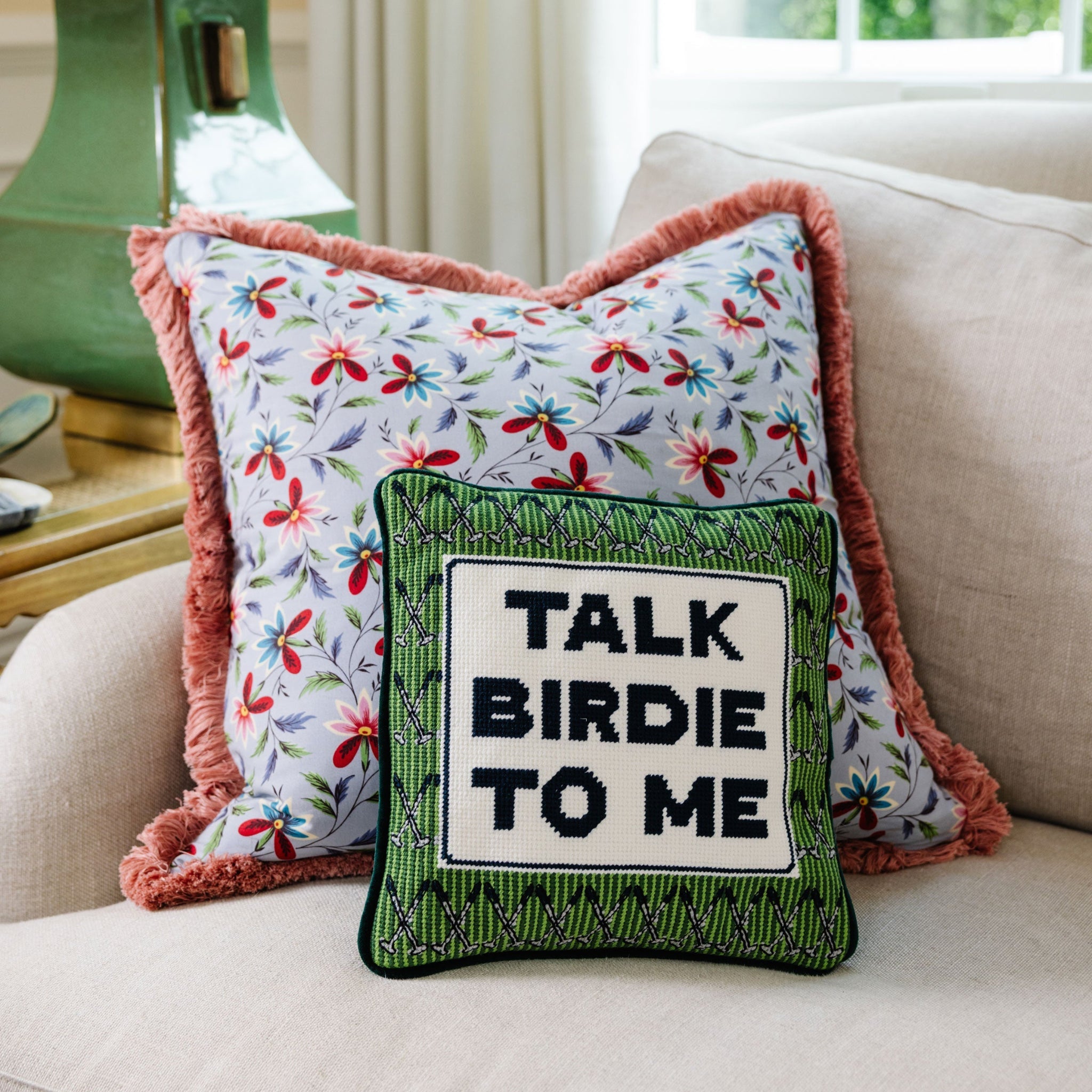 Talk Birdie To Me 🏌🏼Needlepoint Pillow Needlepoint Furbish Studio