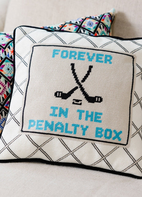 Penalty Box Needlepoint Pillow
