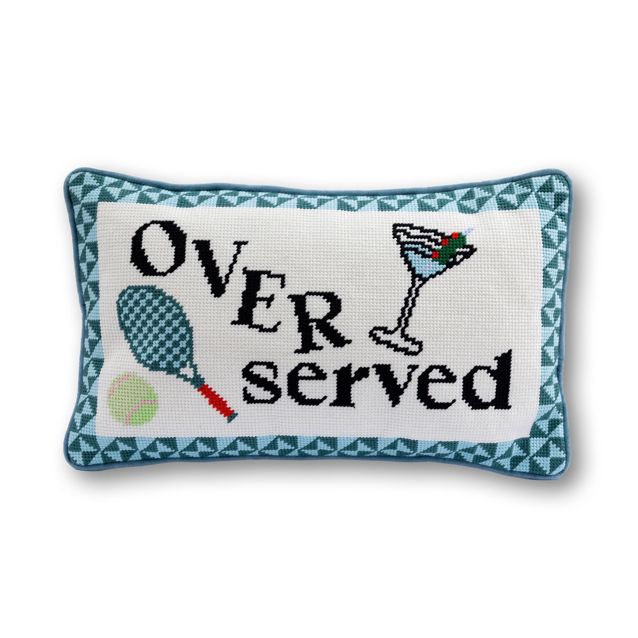 Overserved Needlepoint Pillow Needlepoint Furbish Studio