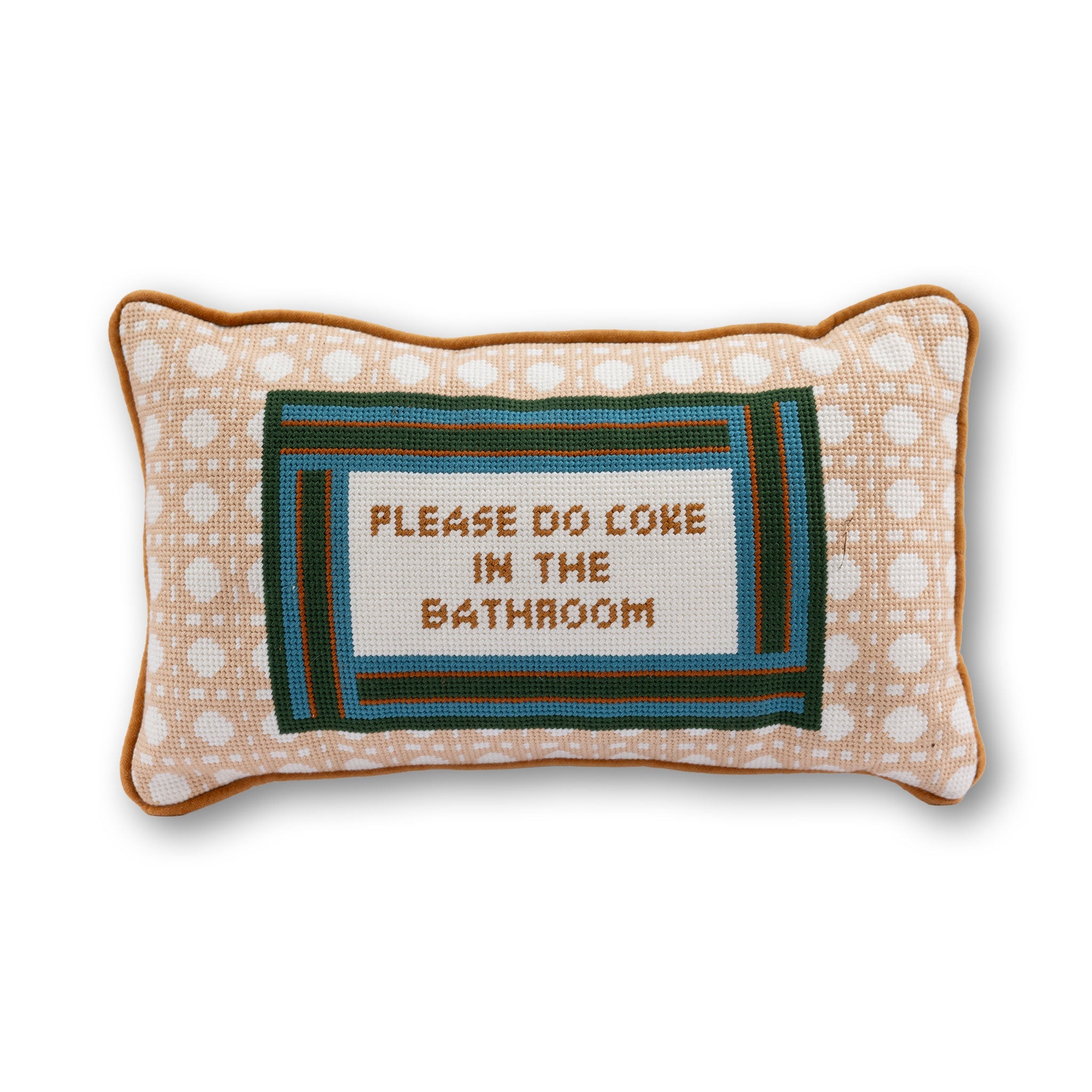 Bathroom Etiquette Needlepoint Pillow Needlepoint Furbish Studio