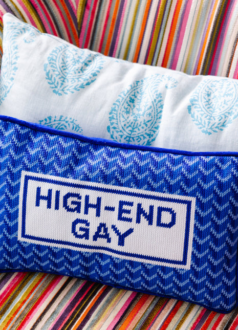 High End Gay Needlepoint Pillow