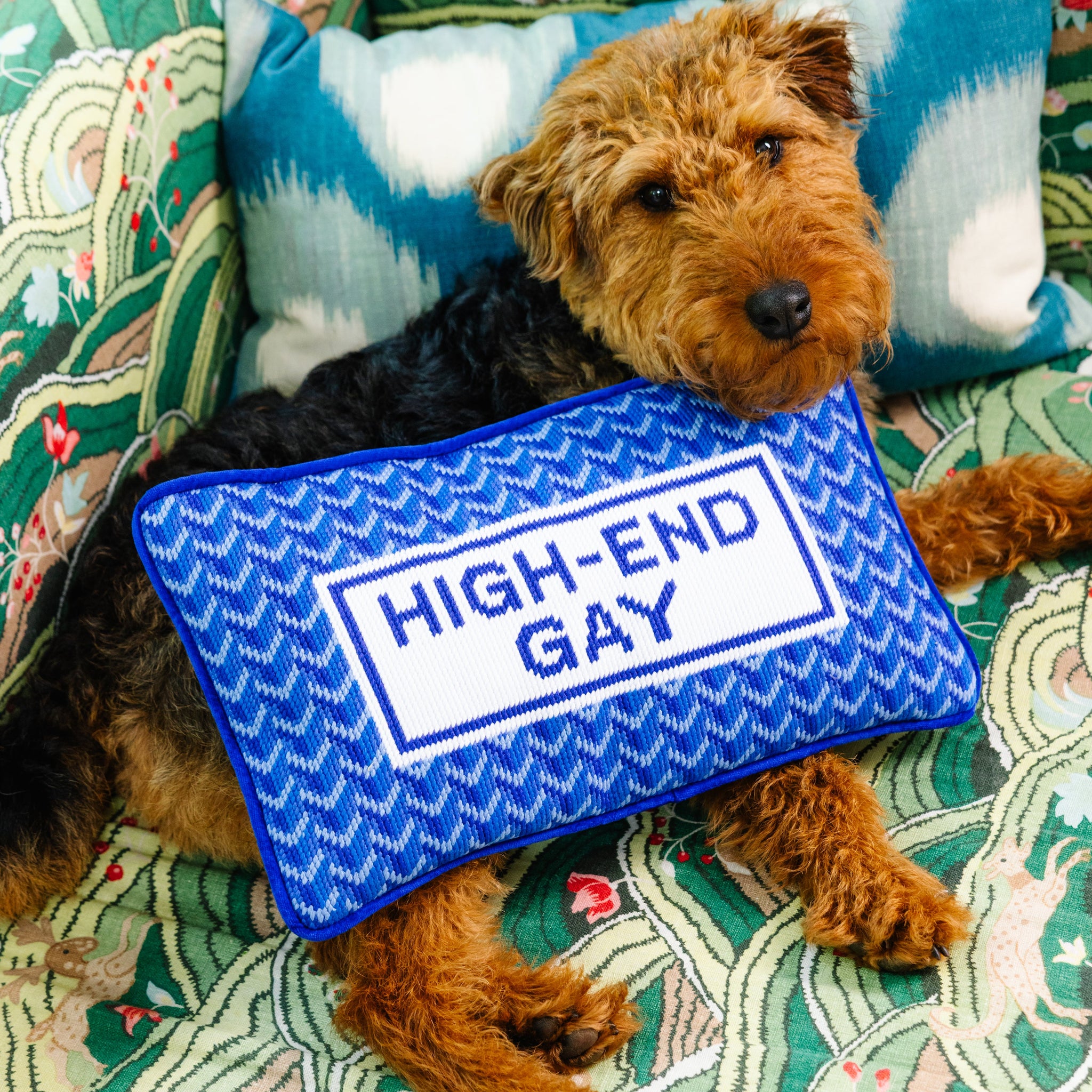 High End Gay Needlepoint Pillow