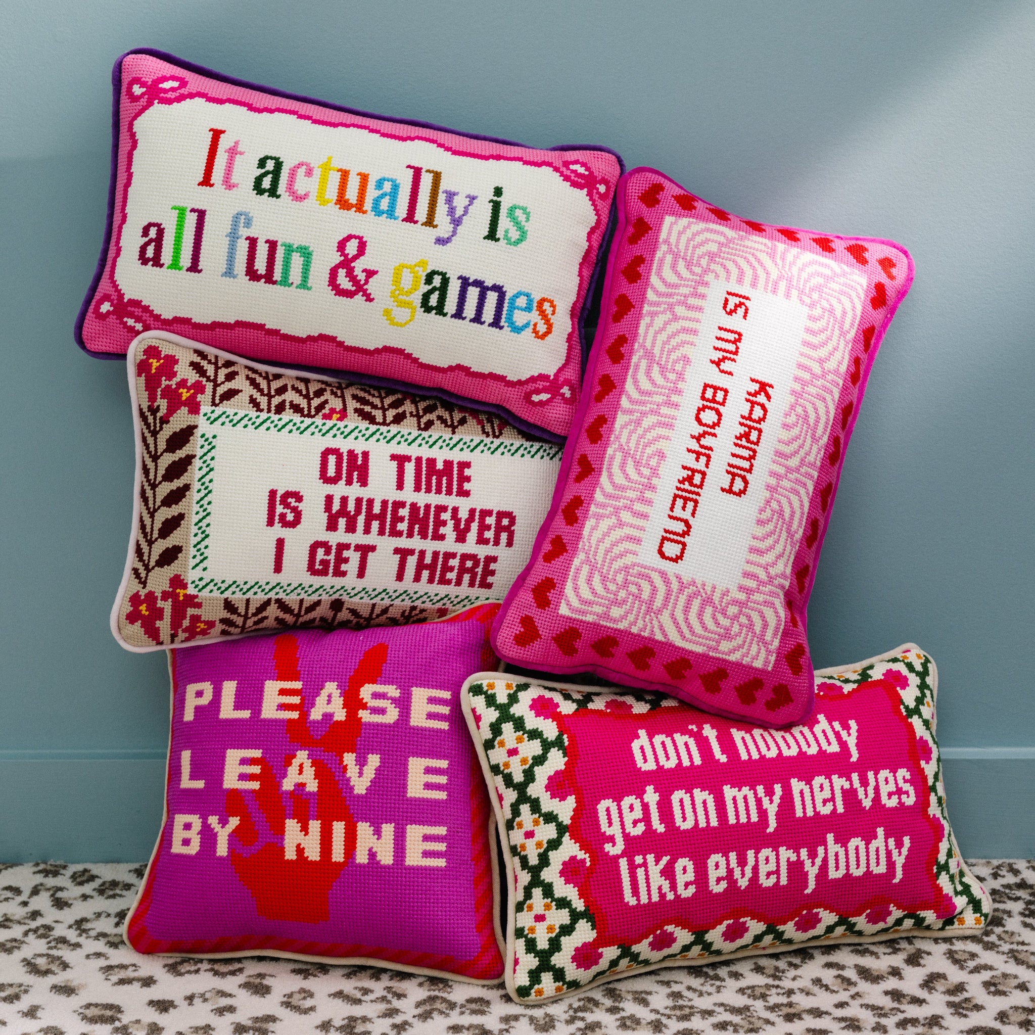 Fun And Games Needlepoint Pillow Needlepoint Furbish Studio