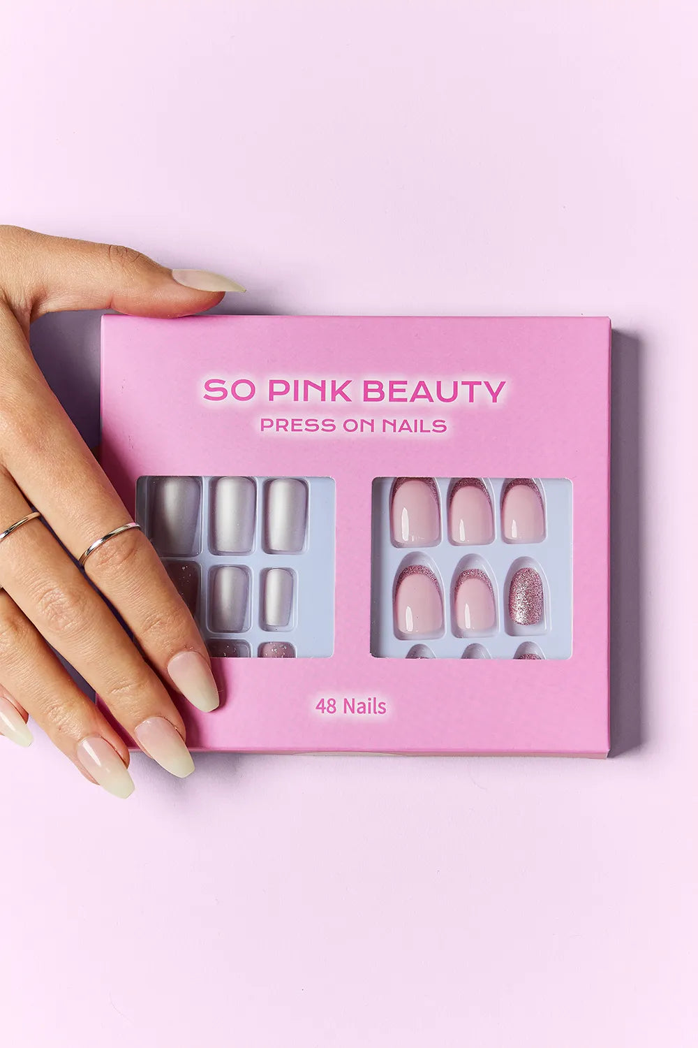 SO PINK BEAUTY Press On Nails 2 Packs Blush Bliss One Size Trendsi