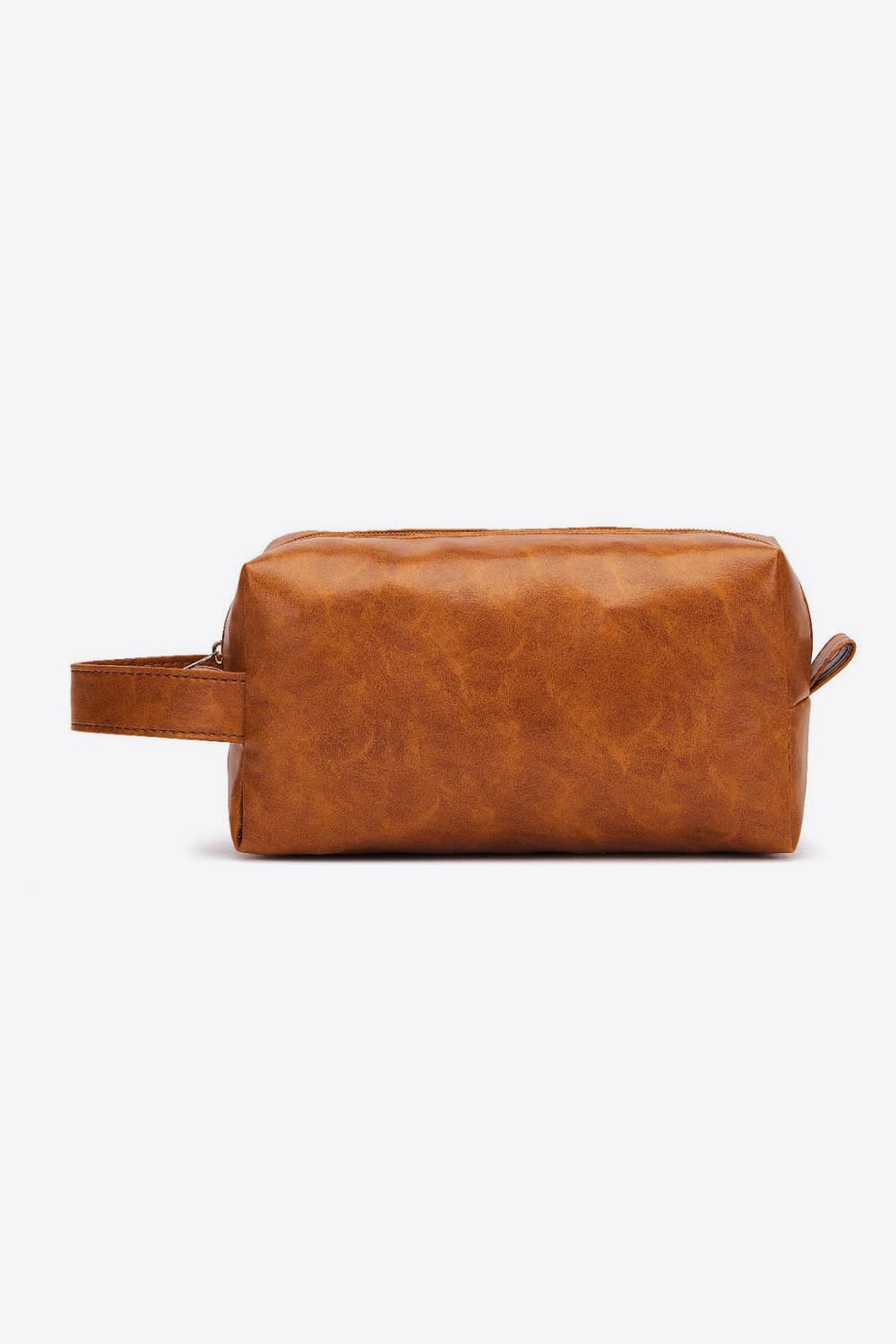 Cute PU Leather Makeup Bag Caramel Trendsi
