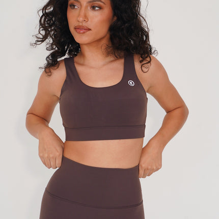 I am Beautifully Radiant Quick Dry Coffee Sports Bra
