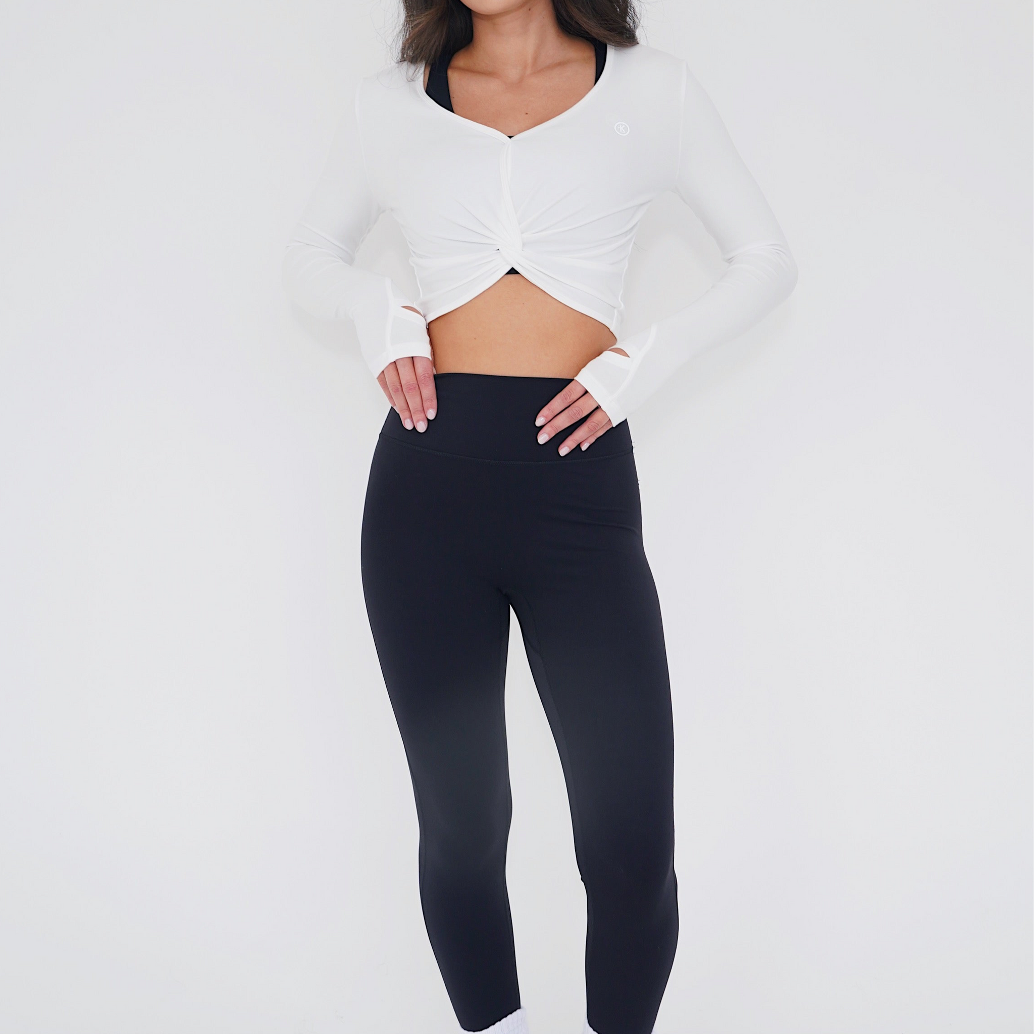 I Release Doubt Buttery Soft White Long Sleeve Crop Top Tops KIMITH BRAND