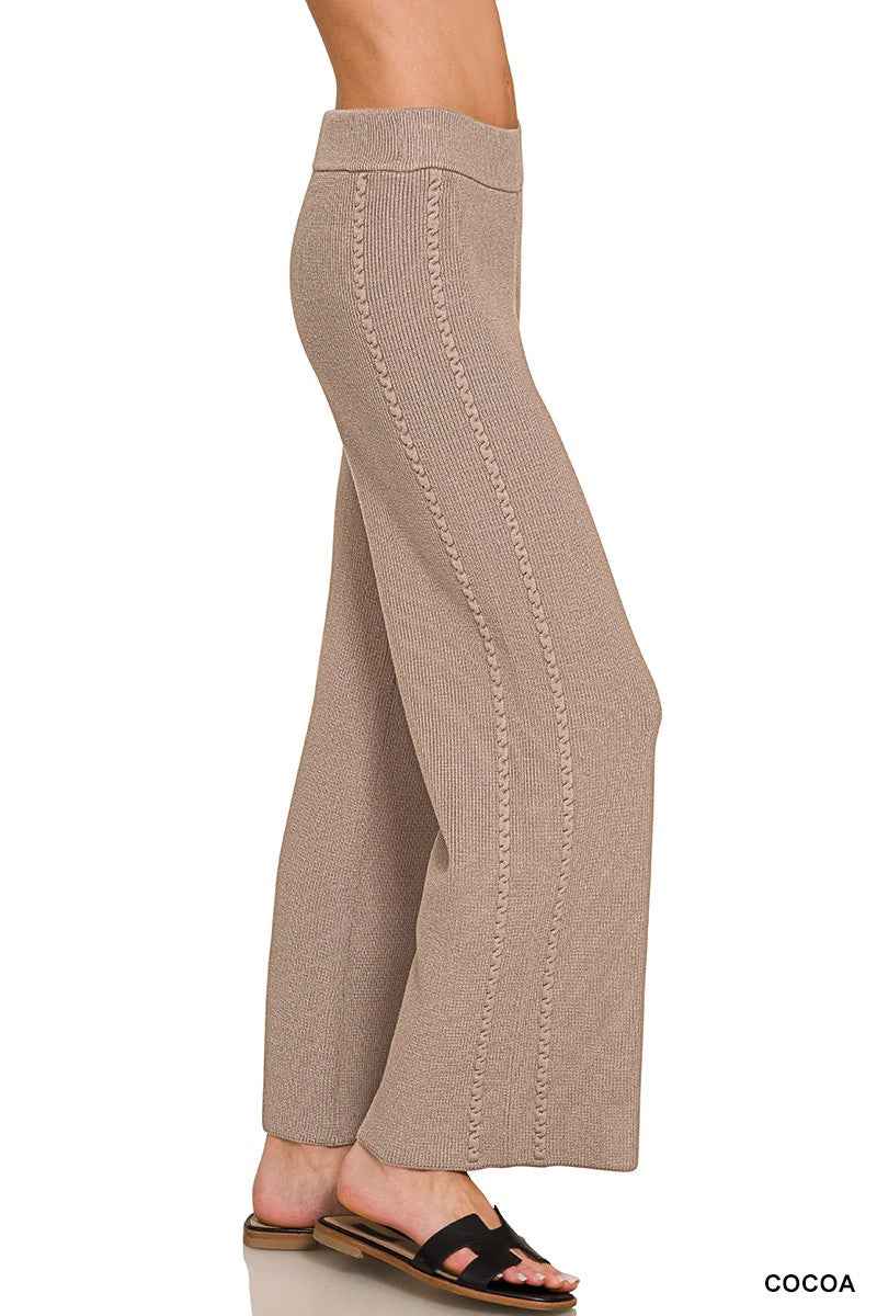 Zenana Viscose Sweater Pants Trendsi